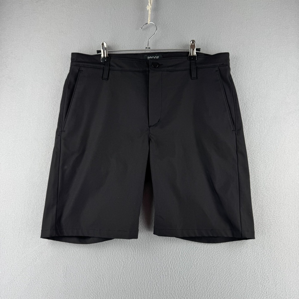 Proof Nomad Shorts Mens 34 Black 9" Inseam Flex Travel Huckberry